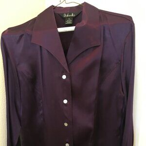 Rafaella purple colored silk (satin) blouse, sz 8